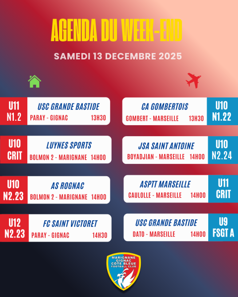 AGENDA DU WEEK-END !