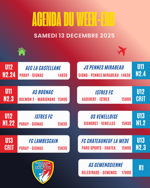 AGENDA DU WEEK-END !