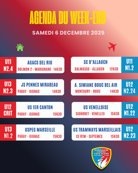 AGENDA DU WEEK-END !