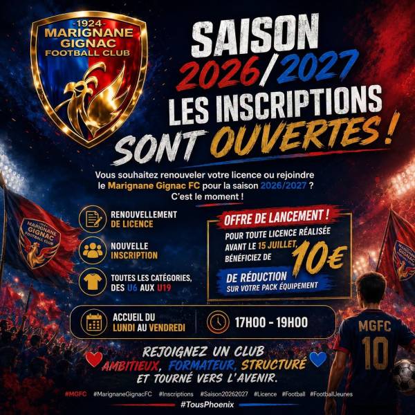 SAISON 2026/2027 : LES INSCRIPTIONS SONT OUVERTES !