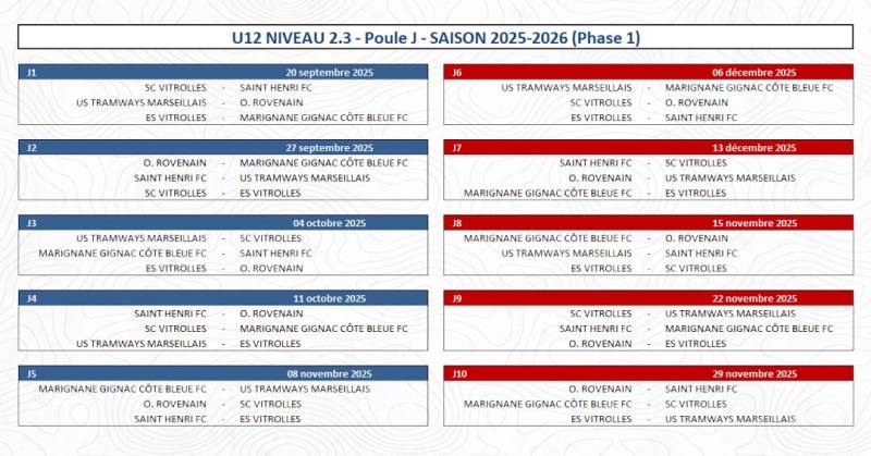 CALENDRIER 2025-2026 ÉQUIPE DISTRICT !