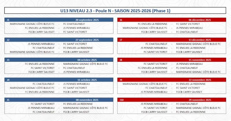 CALENDRIER 2025-2026 ÉQUIPE DISTRICT !