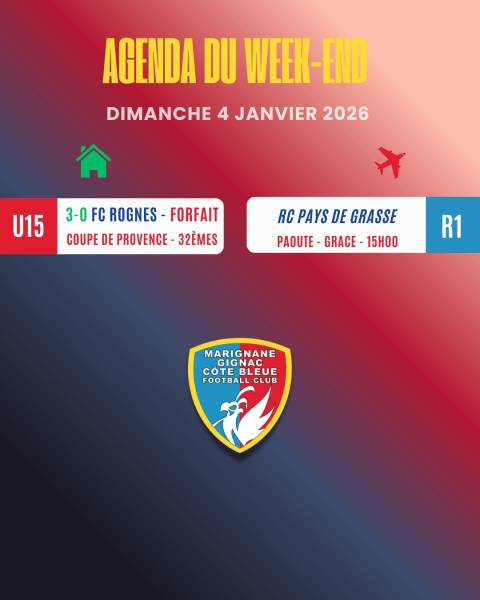 AGENDA DU WEEK-END !