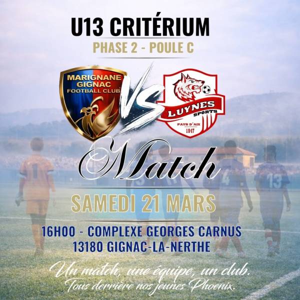 LES U13 DU MGFC FACE À LUYNES POUR LA 3ᵉ JOURNÉE DE PHASE 2 !