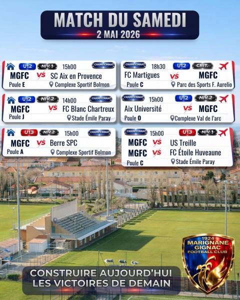 WEEK-END DE COMPÉTITION CHARGÉ POUR LE MGFC : TOUTES LES ÉQUIPES MOBILISÉES !